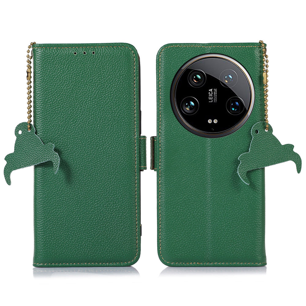 For Xiaomi 14 Ultra Case Anti-scratch Genuine Cow Leather RFID Blocking Phone Protector For Xiaomi 14 Ultra Case Anti-scratch Genuine Cow Leather RFID Blocking Phone Protector